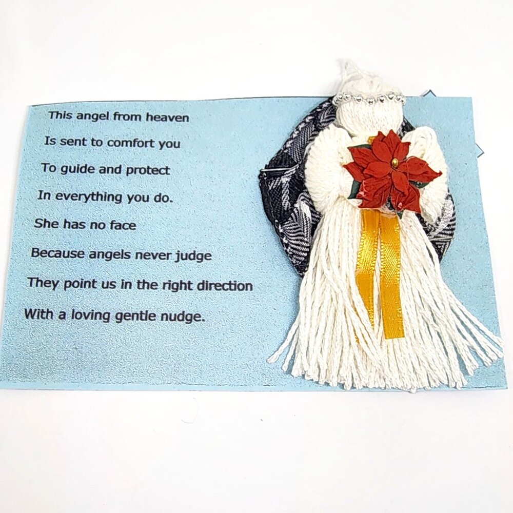White Yarn Angel Comfort Love Gift Christmas Holiday Handmade Ornament Present